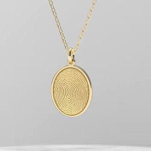 Personalised Fingerprint Necklace, Custom Fingerprint Pendant, Memorial Necklace, Couple Necklace, Gift for Mom, Mothers Day Gift for Her