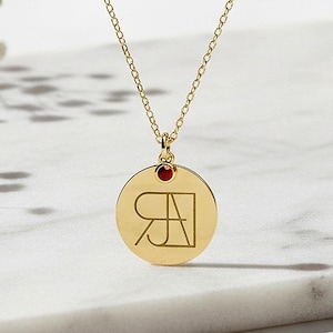 14k Solid Gold Personalized Name Logo Necklace