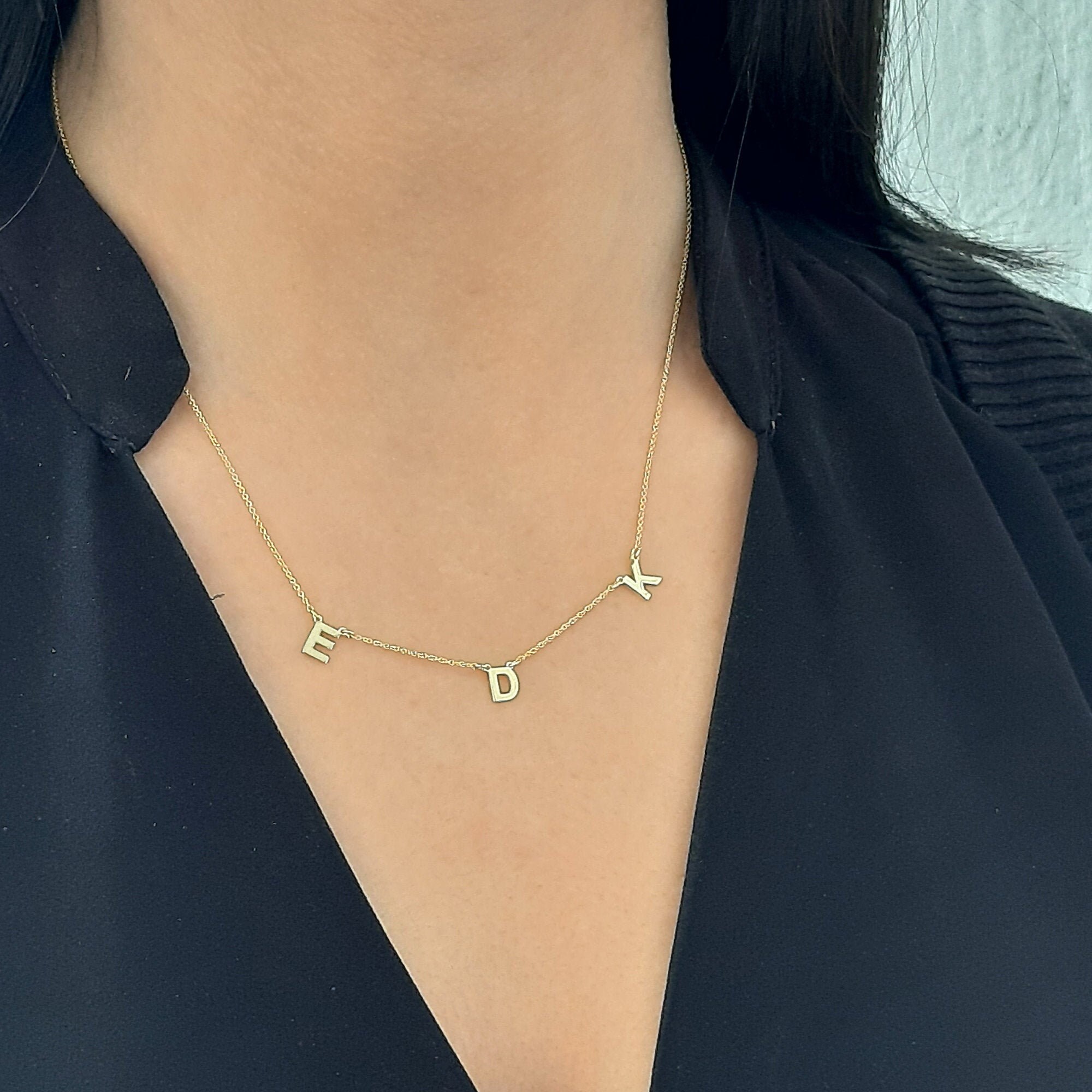 Letter Necklace Gold Necklace - Etsy