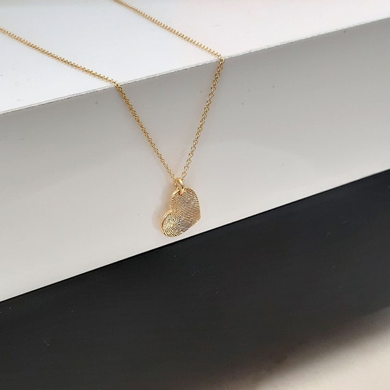 9k \u0026 14k Actual Fingerprint Necklace 