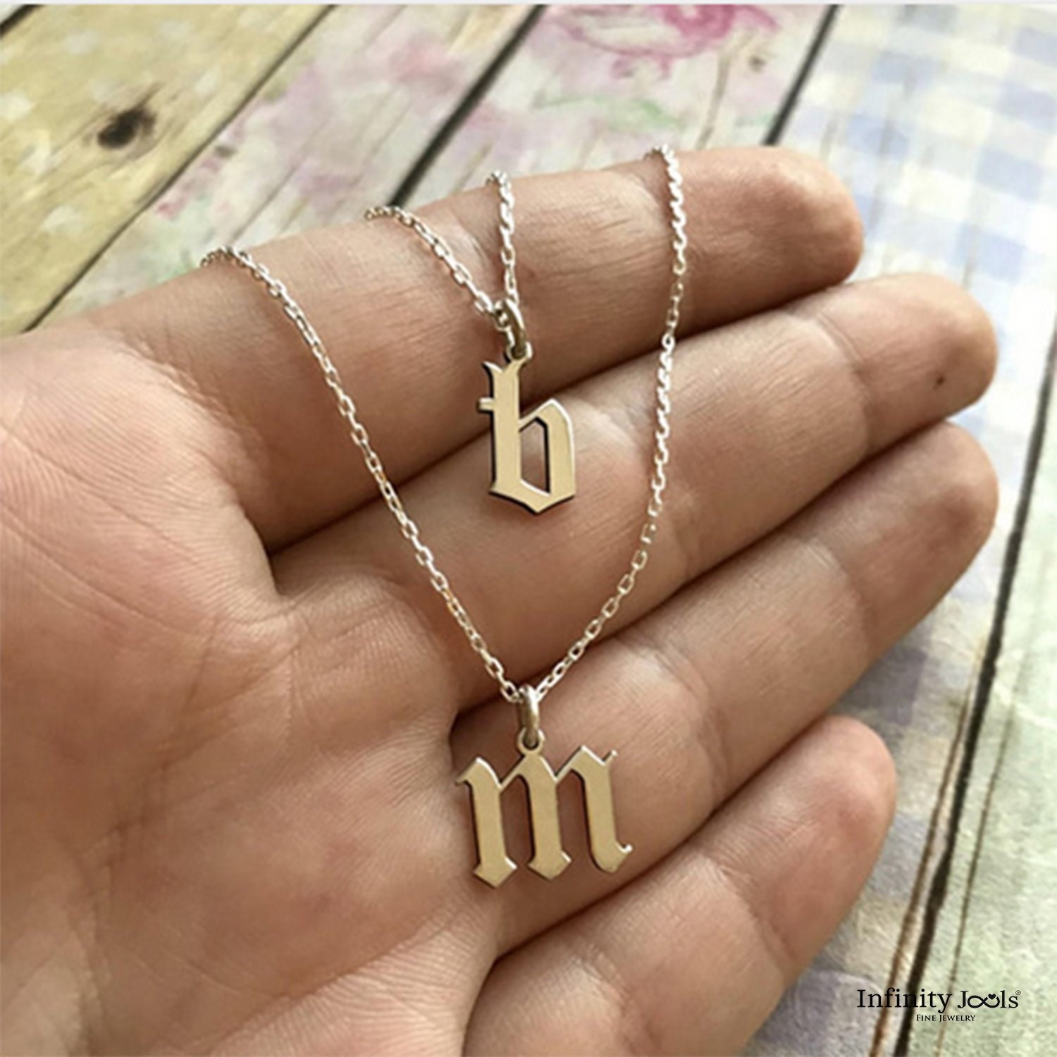 M Initial Pendant in 10kt Yellow Gold