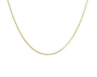 Cadena de cable de oro de 9k y 14k, cadena de oro simple de oro macizo, regalo de collar en capas único