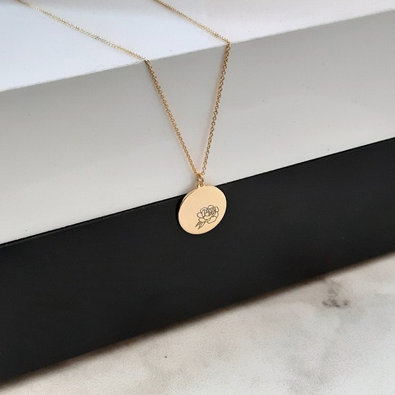 14k Solid Gold Birth Month Birth Flower 
