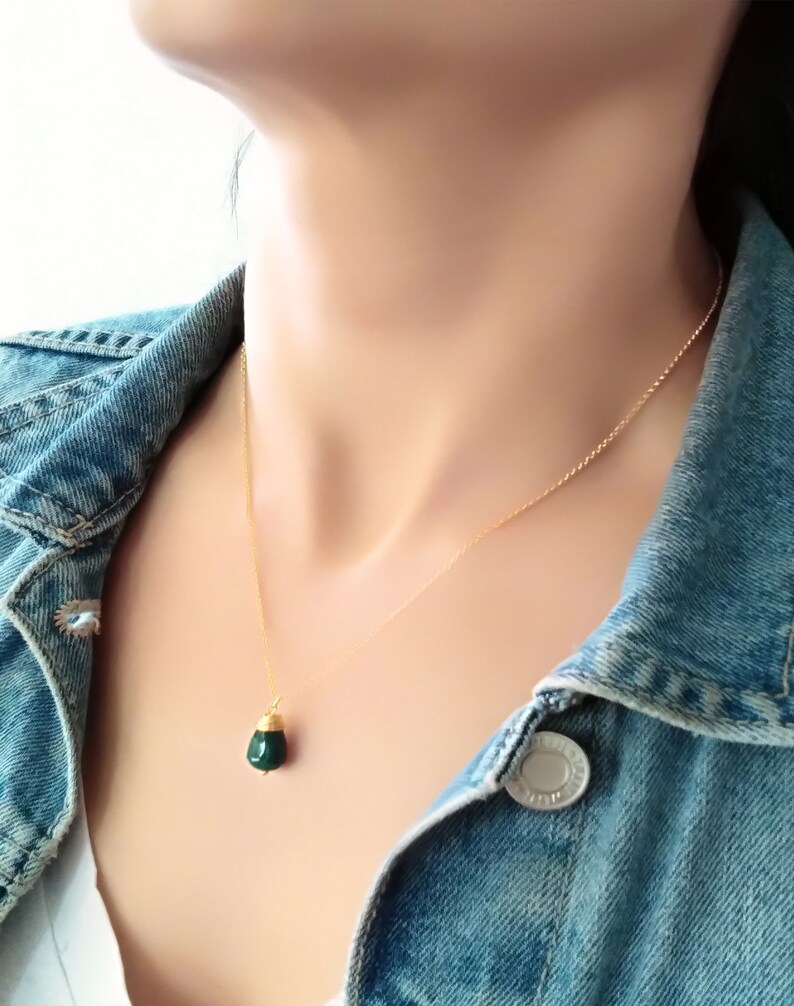 Unique Jade Necklace for Women 14K Gold Fill Green Jade | Etsy