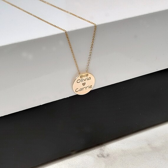 Custom Disc Necklace Engraved With Kids 