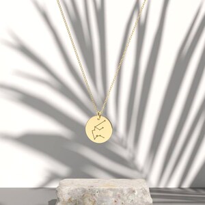 Star Signet Necklace Custom Zodiac Necklace Constellation Necklace Real 14k solid gold Birthday Gift for Her Best Friend Gift image 8