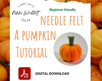 Beginner Needle Felt Pumpkin Tutorial PDF – Autumn Fall Halloween Pattern