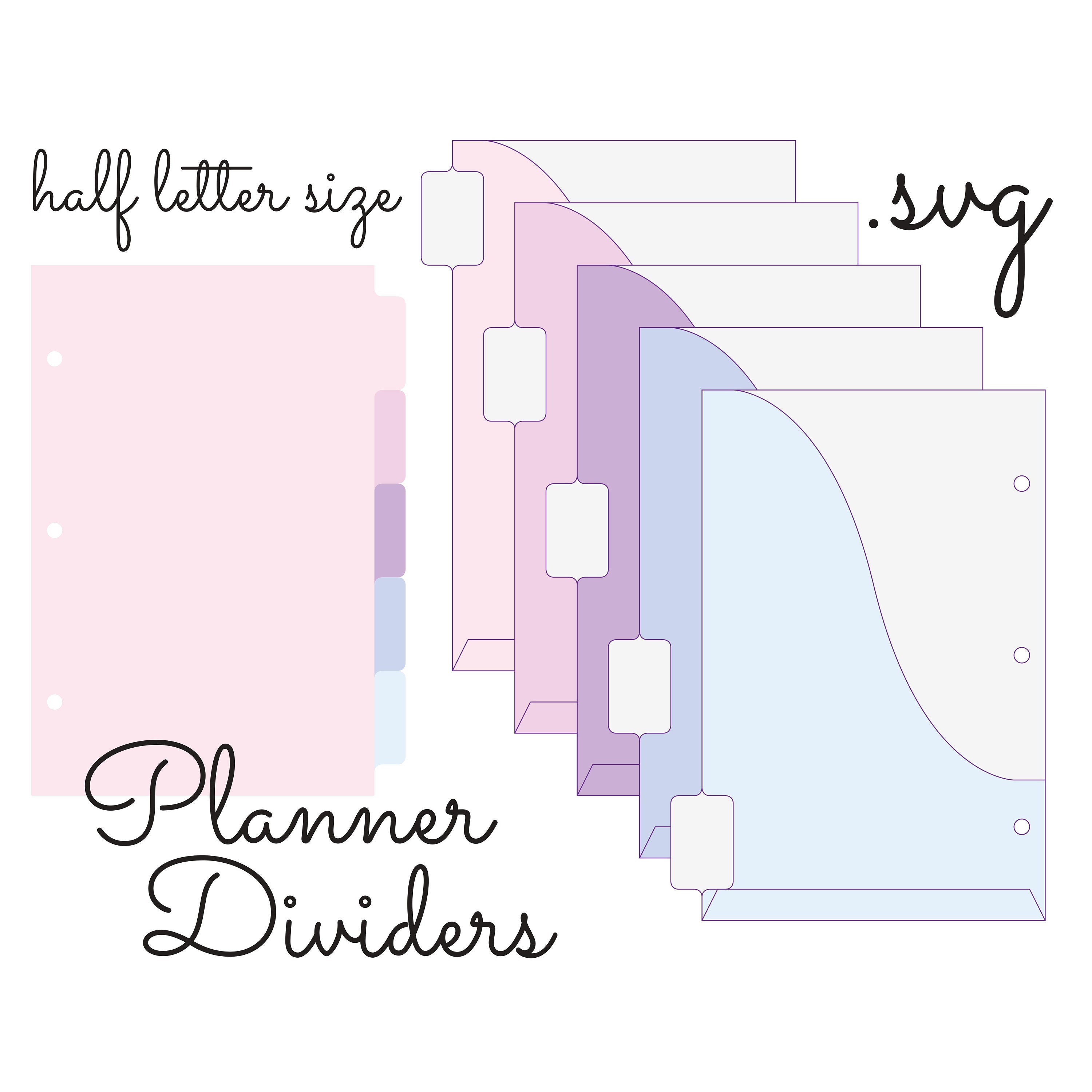 SVG Planner Dividers with Pockets Half Letter size 5 tab Etsy