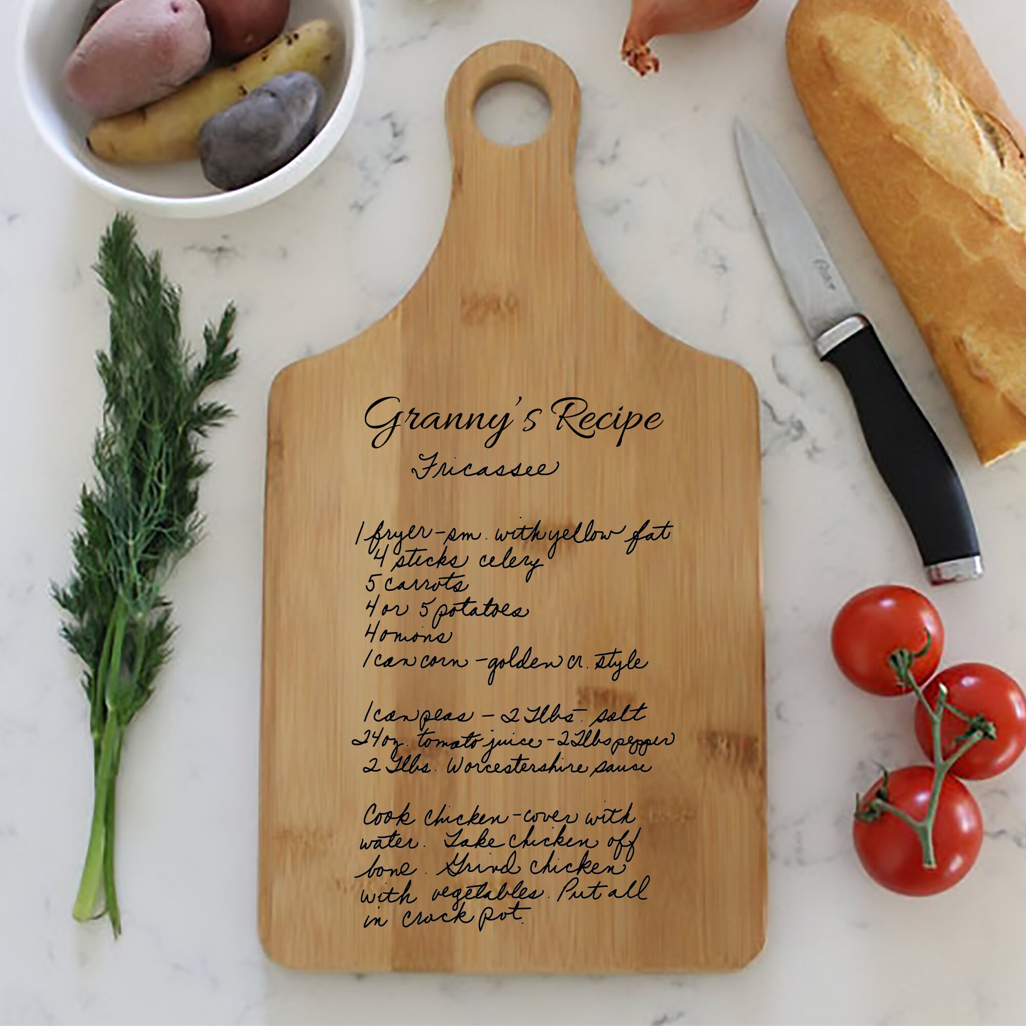 Personalized Recipe Cutting Board Handwritten Christmas Gift Etsy