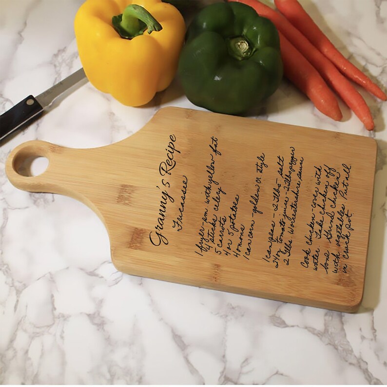Personalized Recipe Cutting Board Handwritten Christmas Gift Etsy