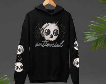 Schädel Hoodie, Halloween Hoodies, alternatives Top, Kleidung in Übergröße, Gothic Hoodie, Goth Mädchen Geschenke, Spooky Saison Kleidung