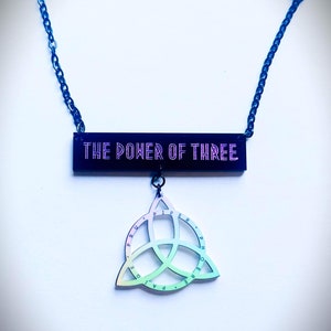 Power Of Three Quote Necklace - Charmed - Witchy - Goth Alternative