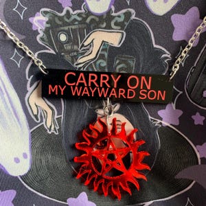 Carry On Wayward Son Necklace - Supernatural - Antipossession - Handmade