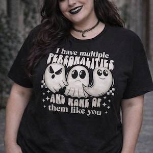 Multiple Personalities Ghost Tshirt, Horror shirt, Halloween Tshirt, Halloween Shirt, goth shirt, goth girl gift, Halloween gift, Plus size