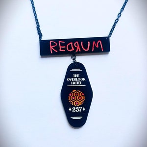 Overlook Hotel Quote Necklace - Shining Redrum - Horror - Handmade
