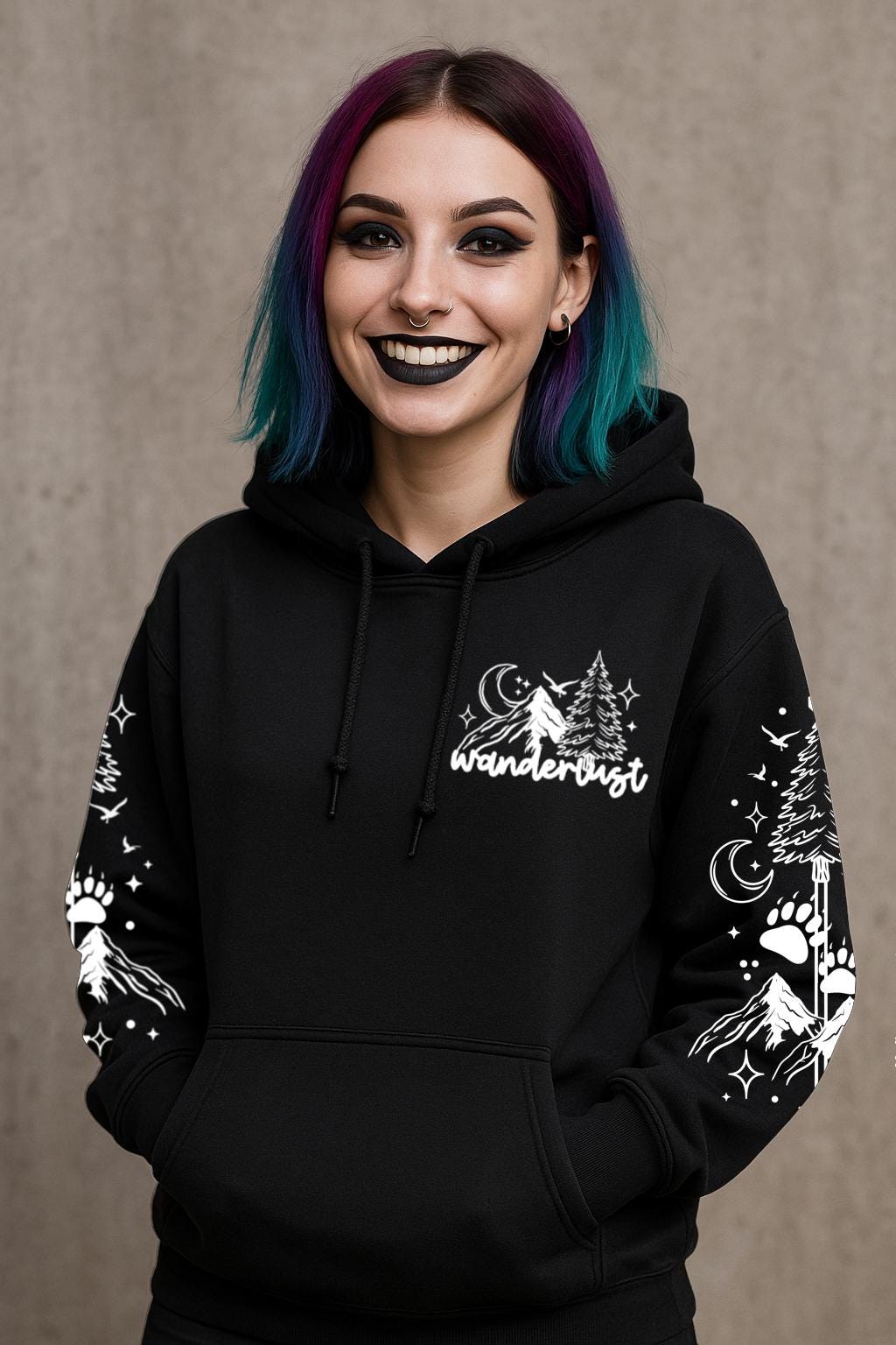 Hiking Commute Hoodie Unisex Creative Hoodie With Backpack - Zip Up Oversized Sweatshirt Jacket With Built-in Bag Oversized Pocket Jacket - View #10