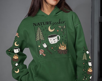 Nature Seeker Hoodie, Woodland Camping Wildlife Fall Hoodie, Autumn Hoodie - Zero customs fees, Nature Lover Gift, Camping Gift, Outdoors