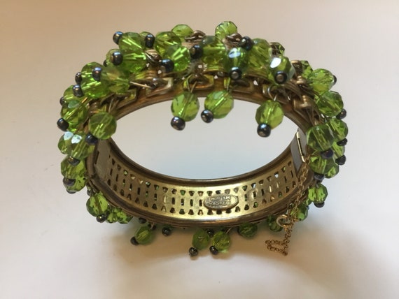 Miriam Haskell peridot green dangle bangle - image 3
