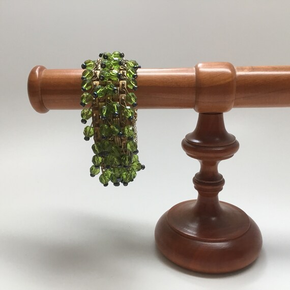 Miriam Haskell peridot green dangle bangle - image 2