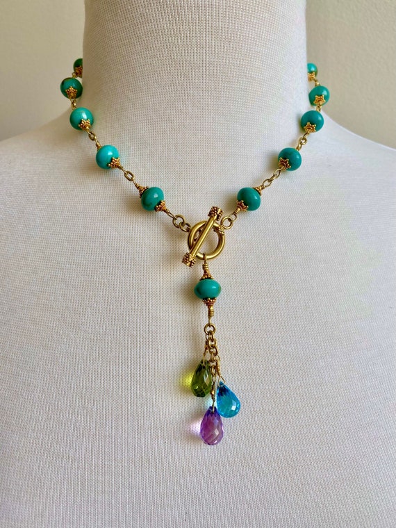 Superb Rachel Lemoine turquoise, amethyst, perido… - image 1