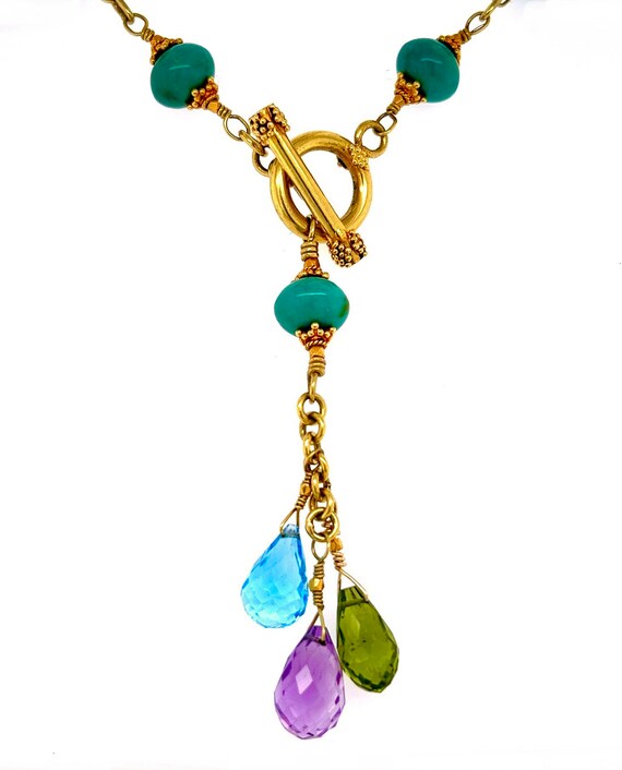 Superb Rachel Lemoine turquoise, amethyst, perido… - image 2