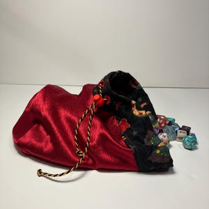 Handmade Dice Bag for D&D Dice, Puzzle Piece Bag, Game Tiles Bag