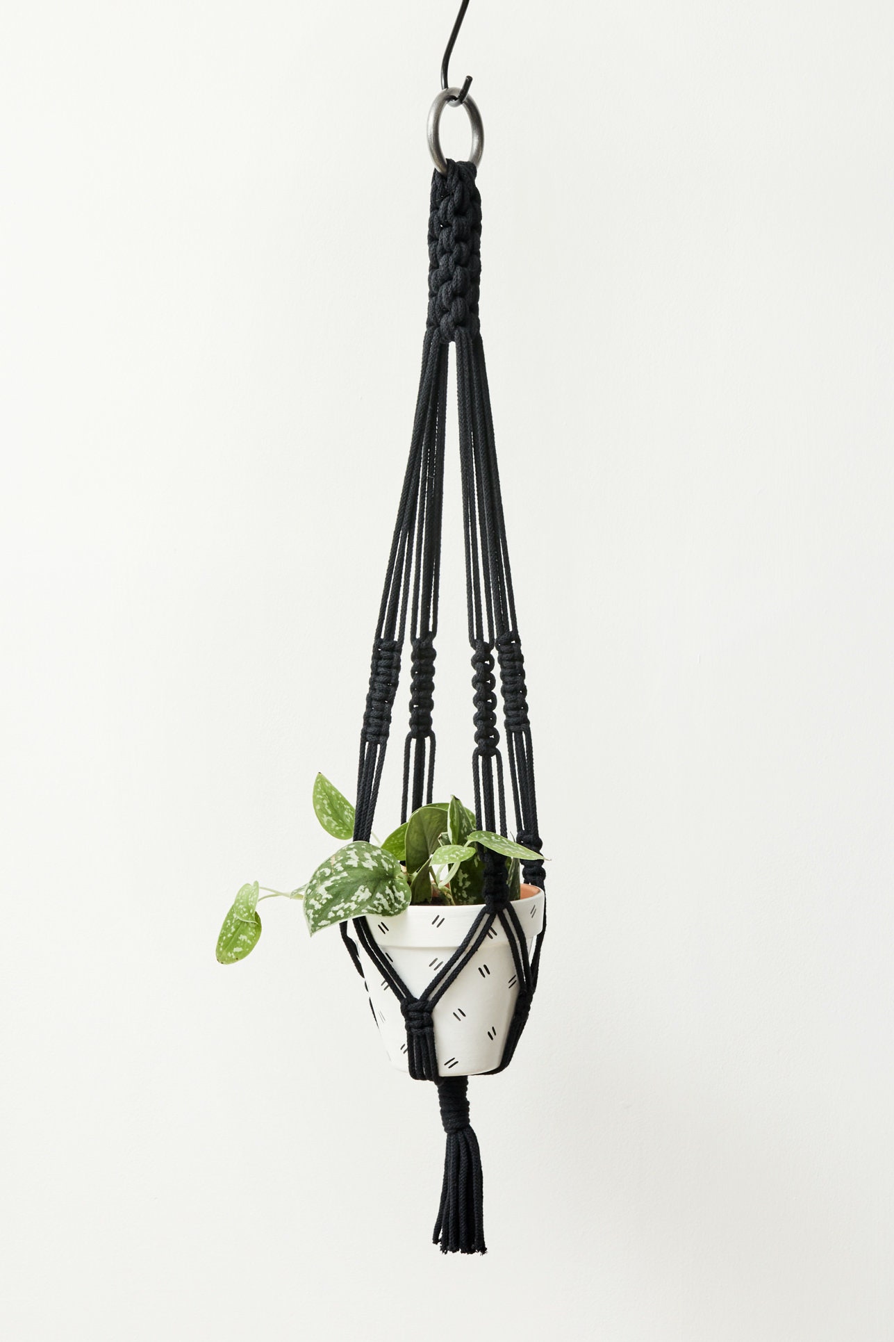 Modern Crown Knot Macrame Plant Hanger 100 Recycled Cotton Etsy