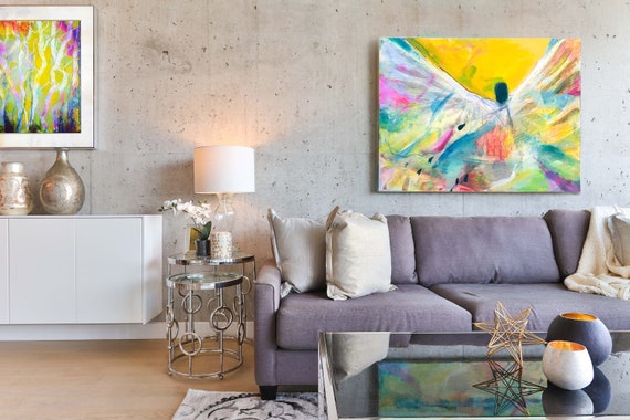 Besonderes Acrylbild -Original auf Leinwand, "Getragen" -60x80 cm