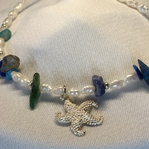 Gemstone, Lapis Lazuli, Pearls, Turquoise, Sapphire, Kyanite, Fluoride, 925 Silver, Chain,