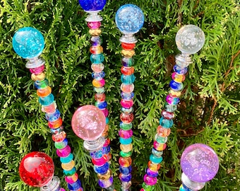 Suncatcher, sun jar, garden stake, plant stake, flower stake, garden decoration