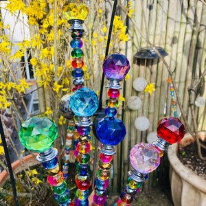 Prism, sun catcher, garden stake, plant stake, flower stake, garden decoration,
