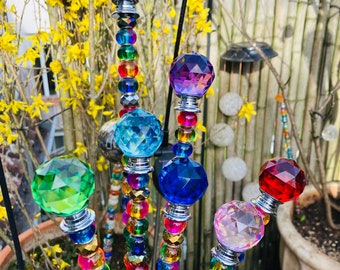 Prism, suncatcher, garden stake, plant stake, flower stake, garden decoration