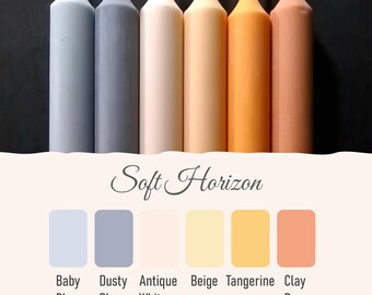 Soft Horizon - Juego de 6 velas cónicas de cera natural