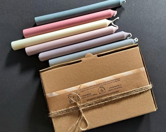 Ritual de la tarde - Juego de 6 velas cónicas de cera natural