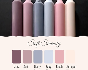 Soft Serenity - Juego de 6 velas cónicas de cera natural