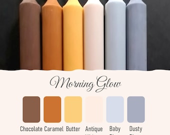 Morning Glow - Juego de 6 velas cónicas de cera natural