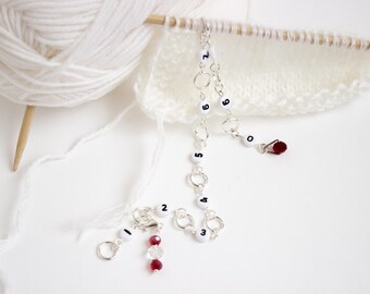 Chain row counter - Knitting stitch counter - Up to 100 rows counter - Knitting tools - DIY gift - Knitting notions
