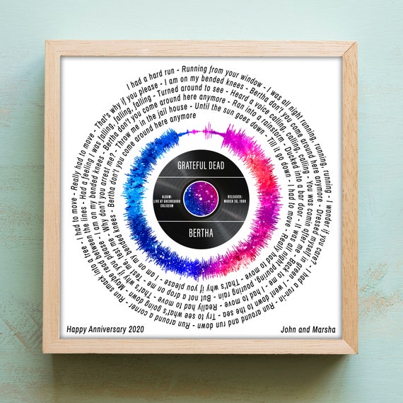 Grateful Dead Bertha Song Lyrics Wall Art Grateful Dead Wall | Etsy