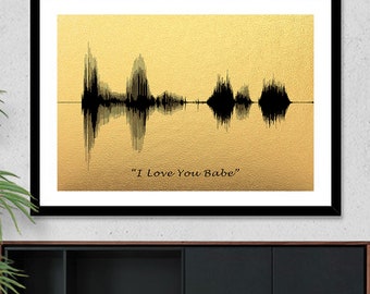 Soundwave Art Gift For Boyfriend, Sound Wave Print, I Love You Sound Wave, Voice Recording Gift, Sound Wave Art, Anniversary Gift, Sound Art