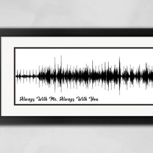 Song Wave Art, &quot;Always With Me Always With You&quot; Joe Satriani, Soundwave Art, Song Sound Wave Art, Sound Wave Art, Song Wave Wall Art