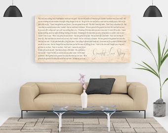 Valentine's Day Gift For Wife, First Dance Lyrics Print, Wedding Song Gift, Song Lyrics Wall Art, Wedding Song Lyrics, Gift For Him