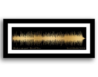 8th Anniversary Gift - Bronze Anniversary Gift - Song Sound Wave - Wedding Anniversary Gift For Him - Wedding Song Print - Soundwave Art