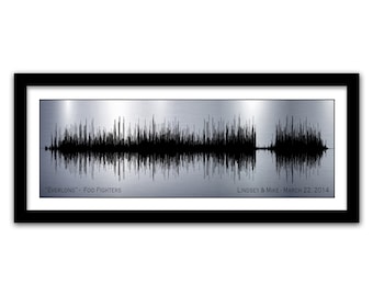 Arte de ondas sonoras para el décimo aniversario: Lámina personalizada con canción de boda