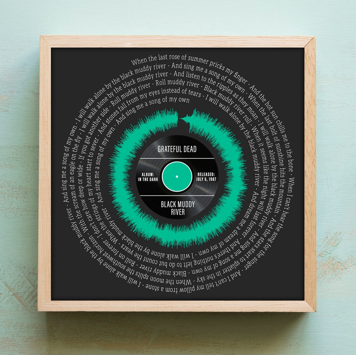 Grateful Dead Black Muddy River Song Lyrics Wall | Etsy