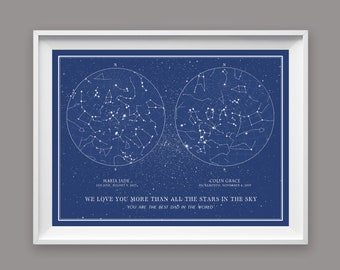 Fathers Day Gift Star Map For Dad | Constellation Fathers Day Print | Night Sky Print | Unique Gift For Dad | Custom Star Map