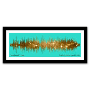 8th Anniversary Gift, Bronze Anniversary, Song Sound Wave Night Sky Print, Bronze Gift Idea, 8th Anniversary Gift For Him, Anniversary Song