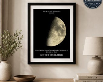 Custom Moon Print - Gift For Dad - The Night You Became My Dad - Moon Phase Print for Father's Day - Gift for Dad - Gift For Him