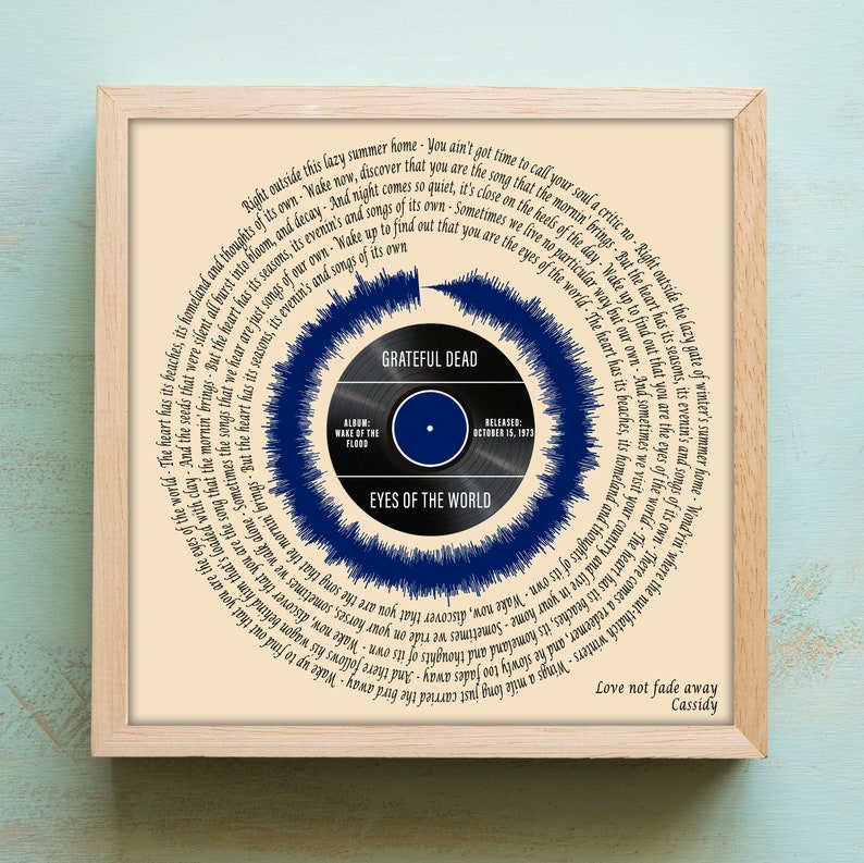 Song Lyrics Wall Art Gift for Men Soundwave Art Anniversary Etsy