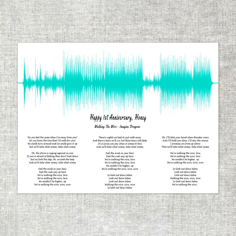 1st Anniversary Gift Soundwave Art Anniversary Gift For Her Etsy 1st Anniversary Gift Soundwave Art Anniversary Gift For Her Etsy
