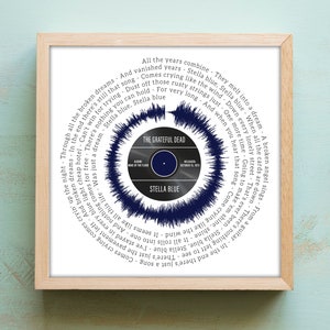 Personalized Song Lyrics Wall Art, Custom 18 x 18 Music Poster, Gift for Music Lovers,  Soundwave Art, Custom Song Lyrics